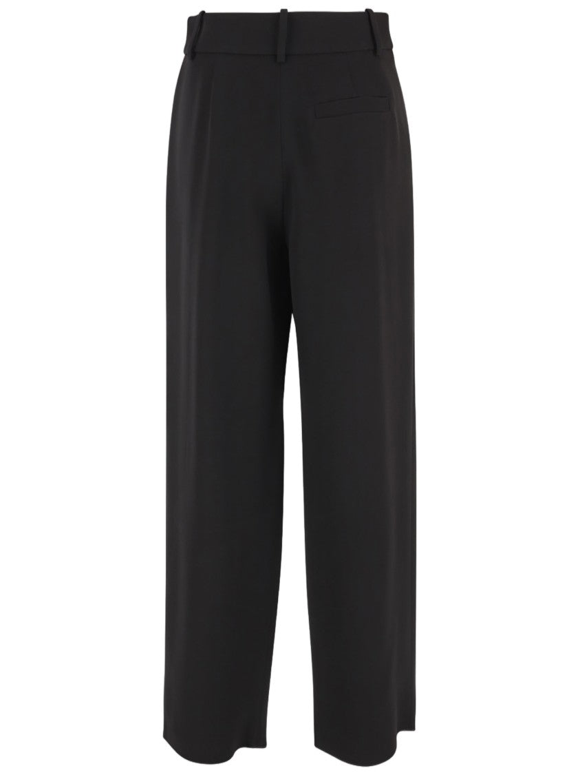Giorgio Armani Straight-Leg Silk Pants With Pleat Detailing And Belt Loops