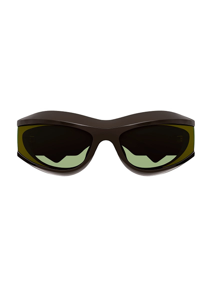 Bottega Veneta Brown Bv1244s Acetate Wraparound Sunglasses