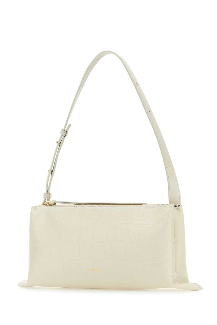 Jil Sander Ivory Leather Small Empire Shoulder Bag