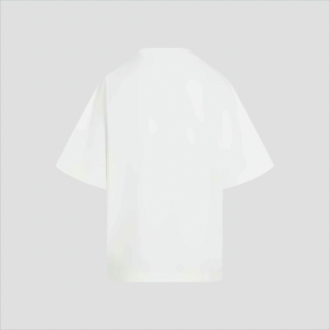 Jil Sander Minimalist White Cotton T-Shirt With Embossed Logo