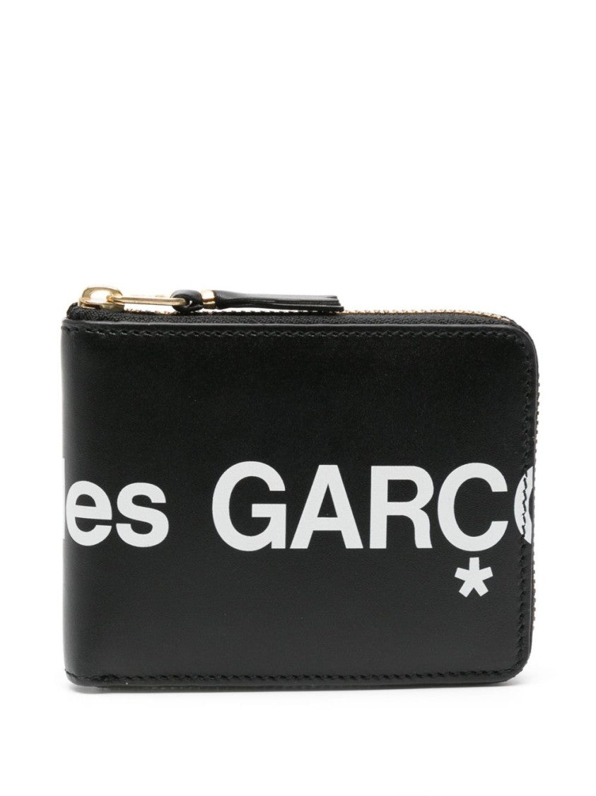 Comme Des Garçons Black Calf Leather Logo Wallet