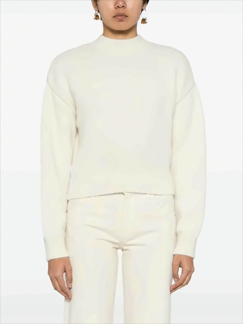 Jacquemus Relaxed Fit Alpaca Blend Sweater With Tonal Logo