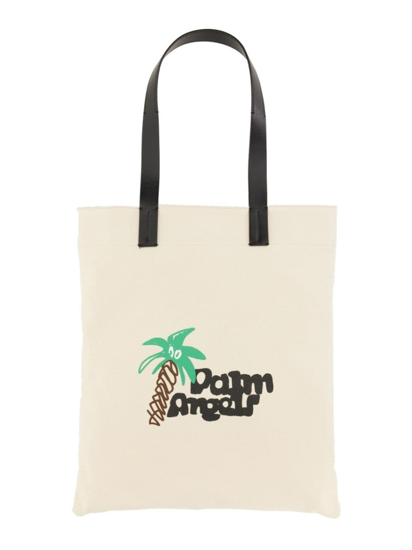 Palm Angels Cotton Canvas Shopping Bag