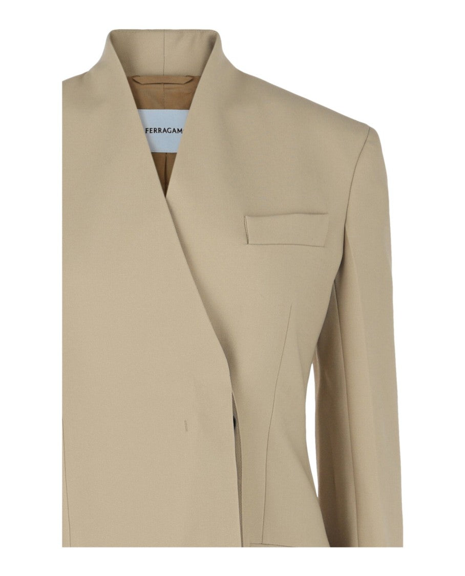 Ferragamo Single-Breasted Virgin Wool Blazer