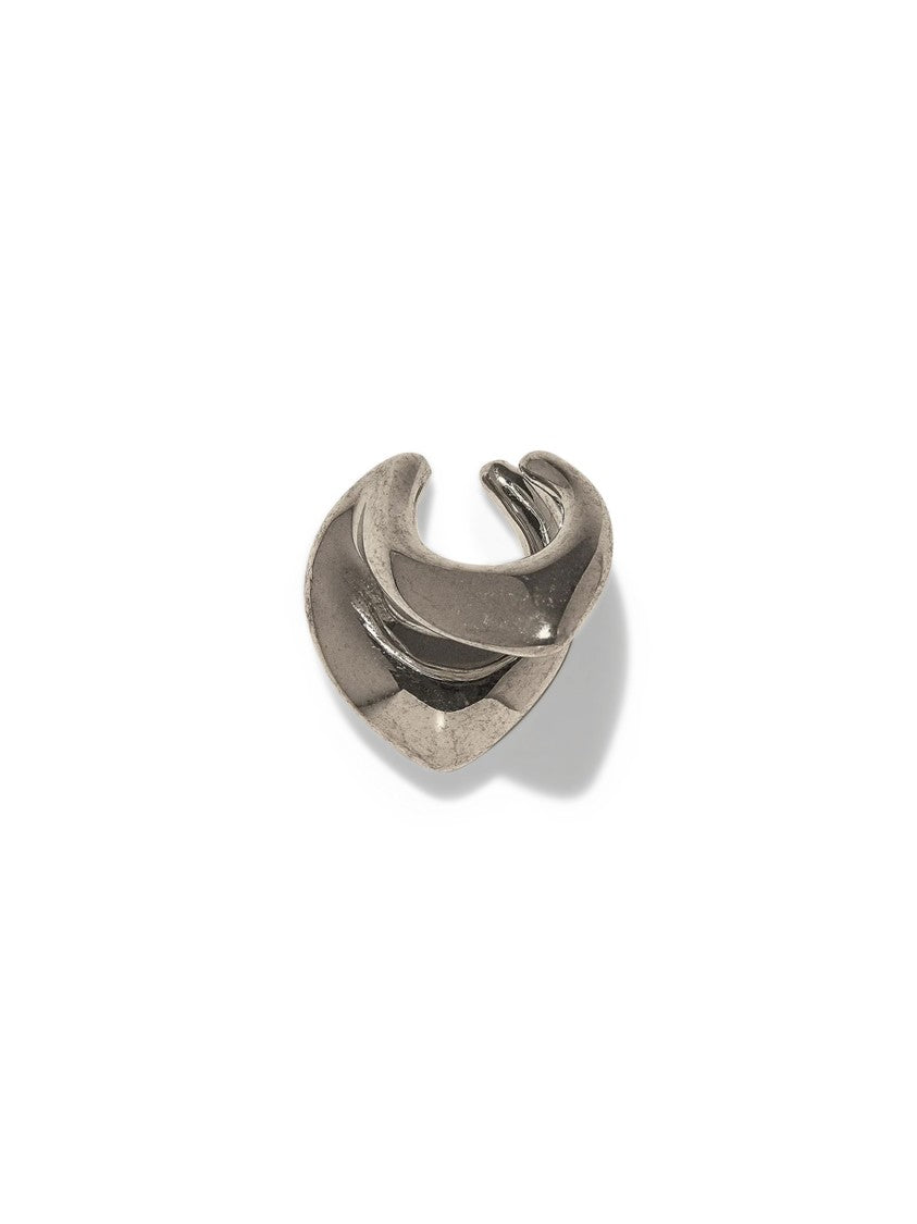Panconesi Sculptural Silver Ear Cuff With Polished Finish
