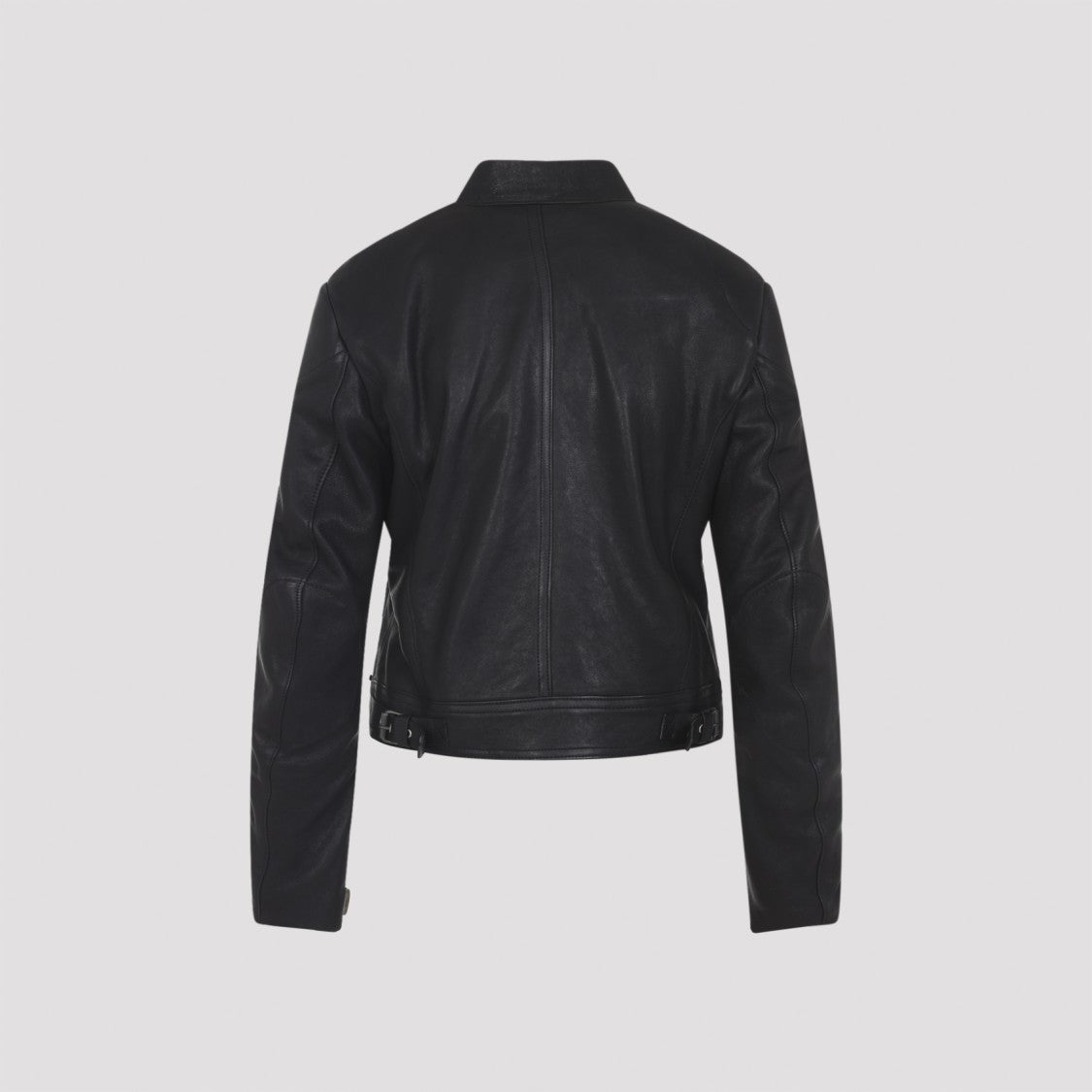 Tom Ford Black Lamb Leather Biker Jacket With Zipped Cuffs