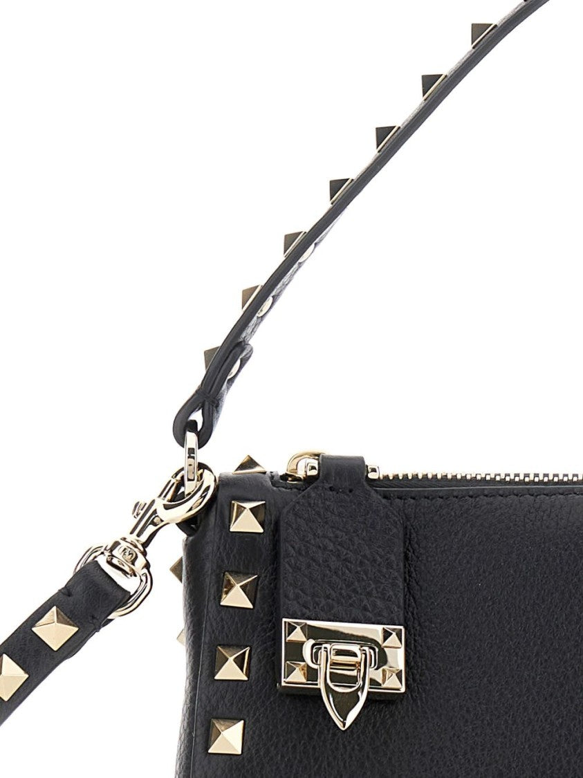 Valentino Garavani Textured Rectangular Handbag With Pyramid Studs