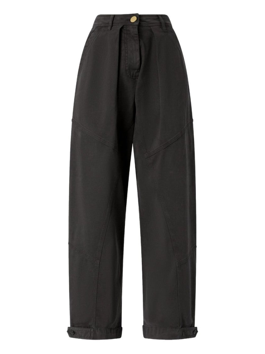 Pinko Cropped Brown Trousers With High Waist