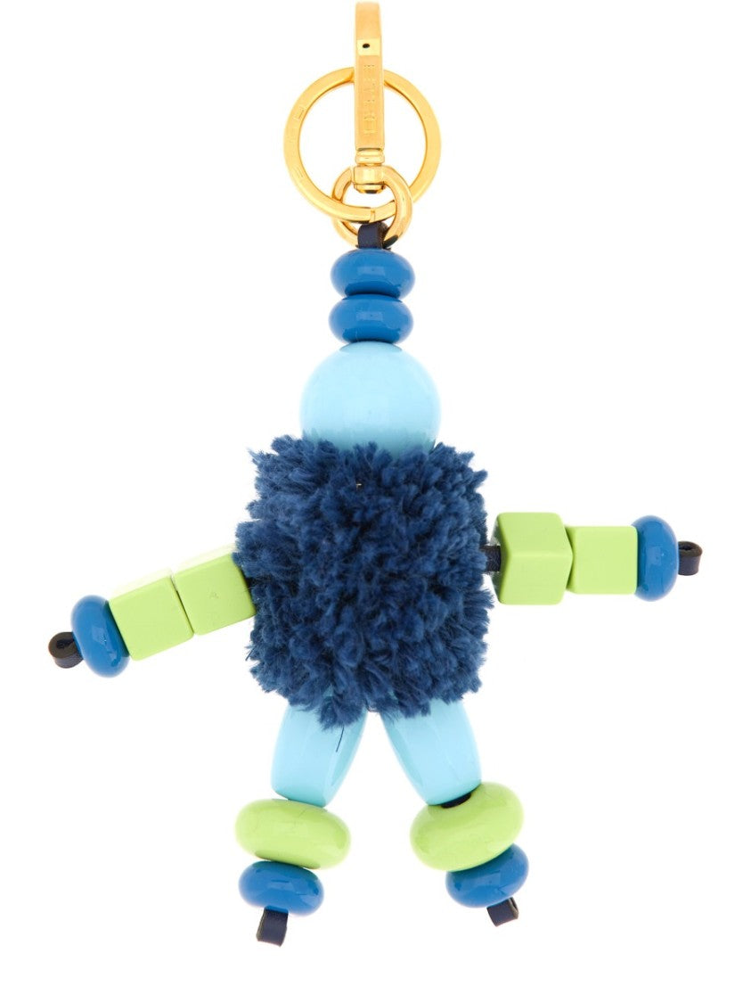 Etro Whimsical Beaded Charm With Fluffy Accents
