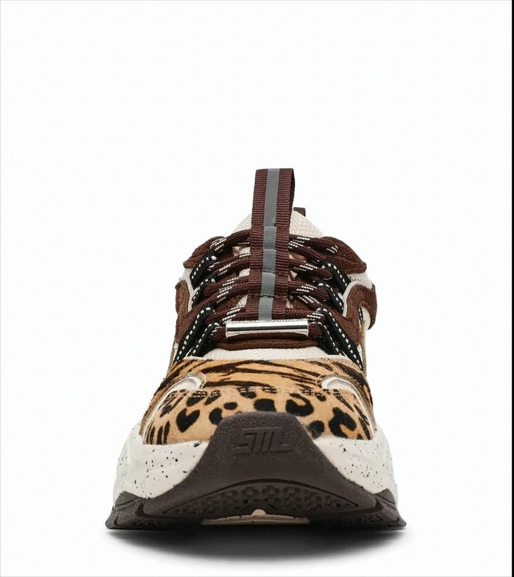 Steve Madden Leopard Print Sneakers With Suede-Like Panels
