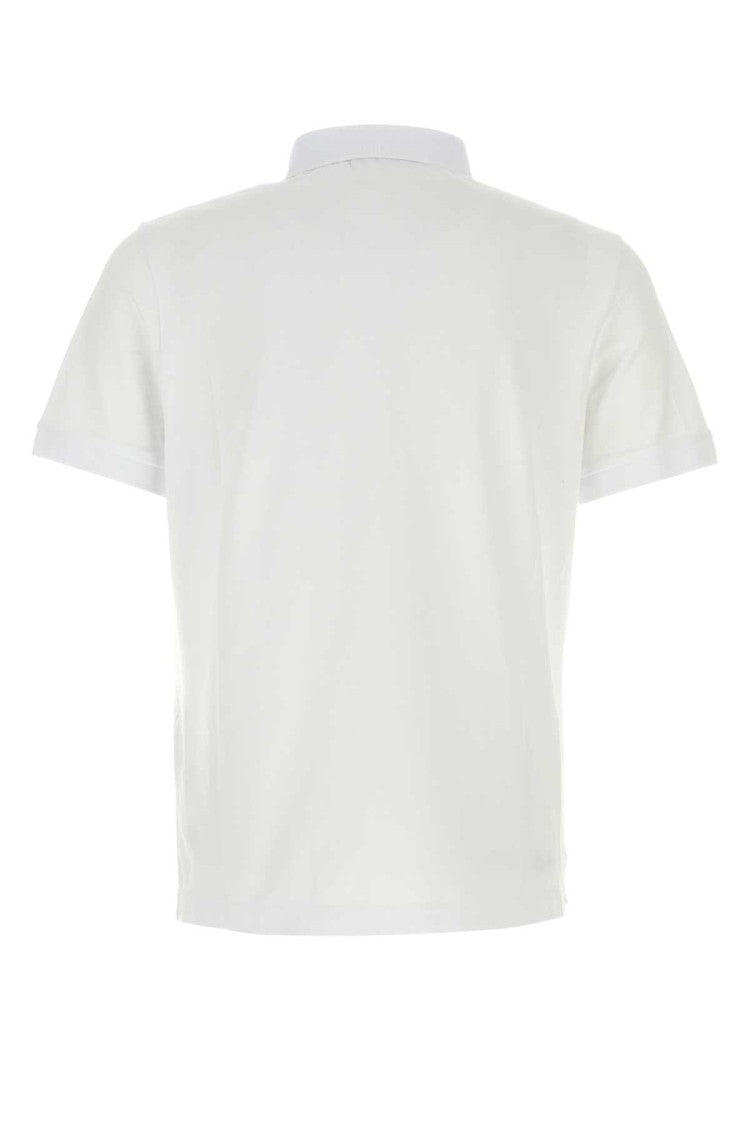 Stone Island White Stretch Piquet Polo Shirt