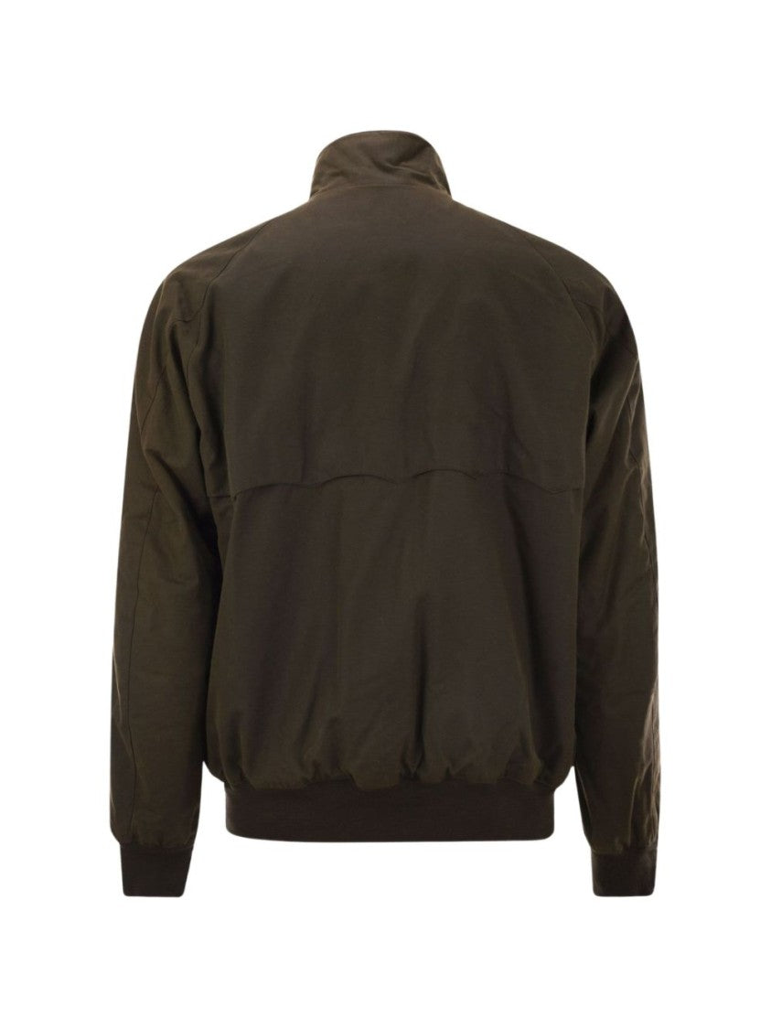 Baracuta Structured High Collar Ribbed Cuff Jacket