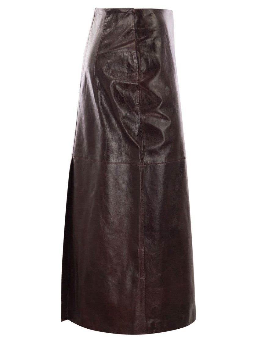 Sportmax Afa - Leather Midi Skirt