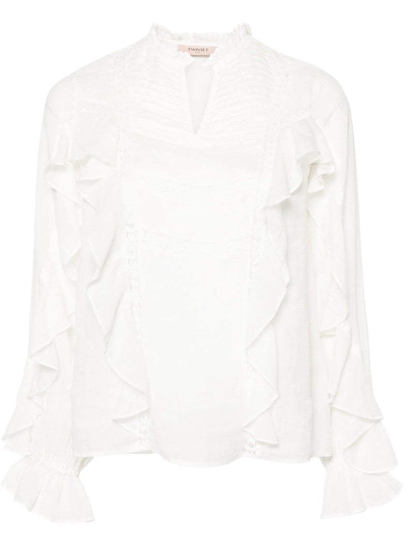 Twin-Set Ramie Blouse With Lace