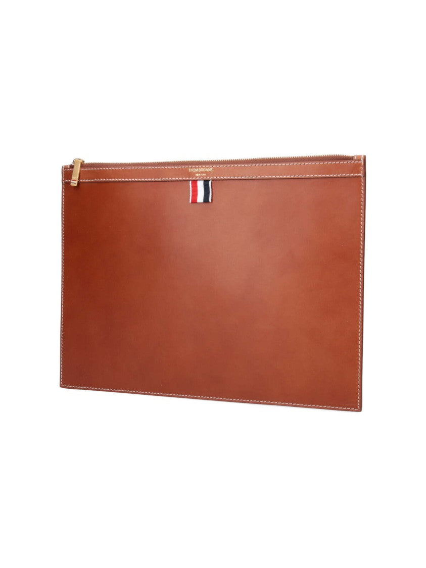 Thom Browne Tricolor Document Holder – Brown
