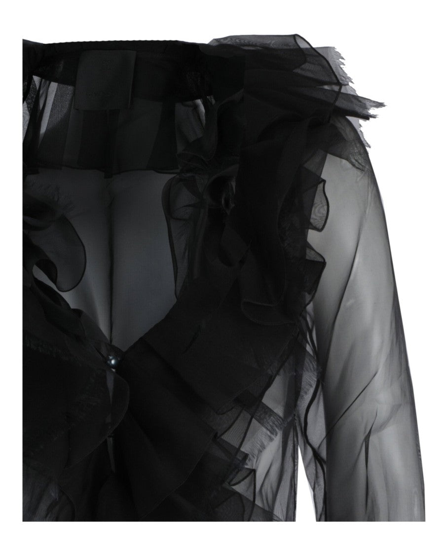 Givenchy Ruffled Silk-Organza Blouse
