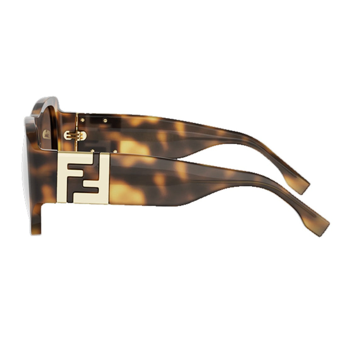 Fendi Havana Forever Fendi Bold Rectangular Acetate Sunglasses