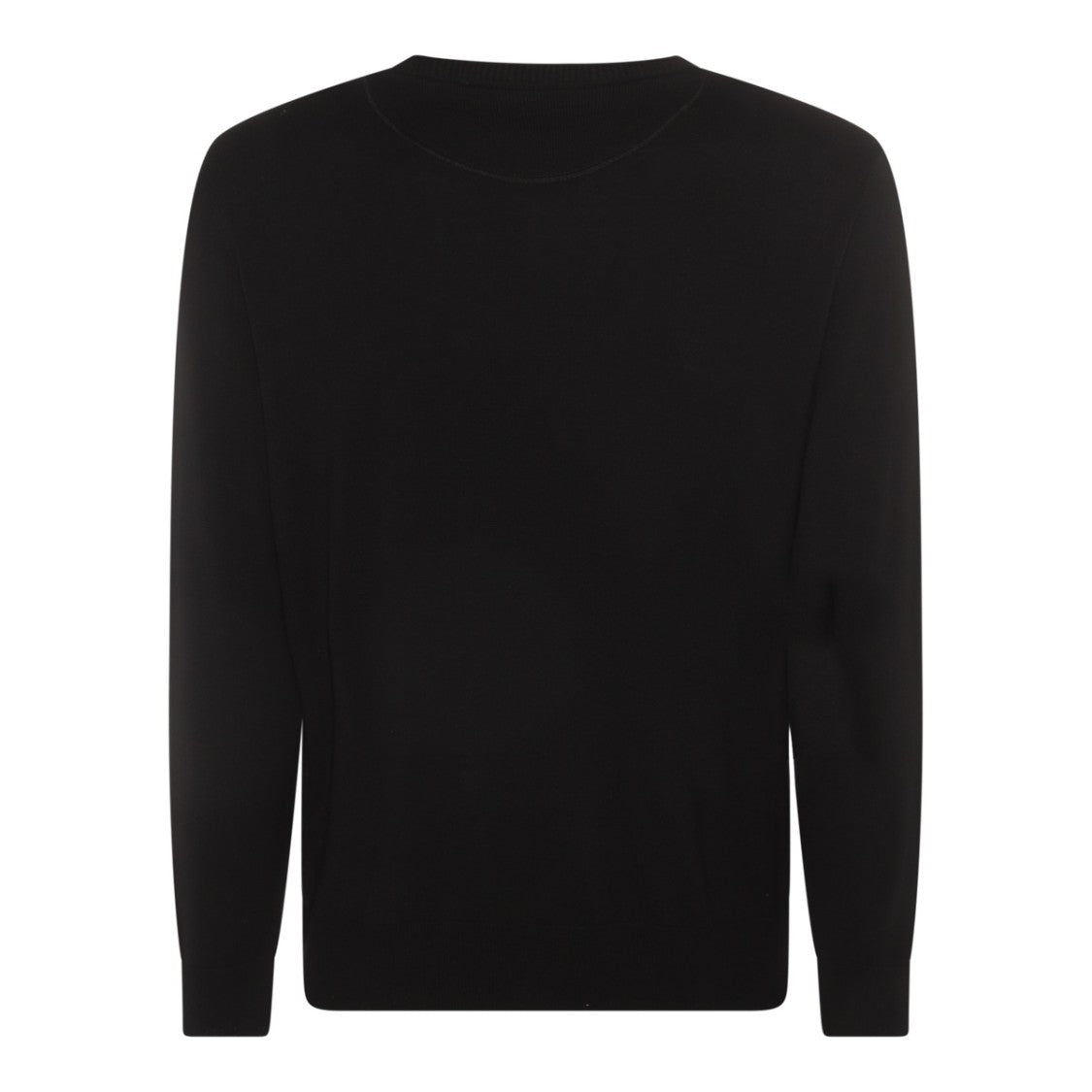 Valentino Textured Black Wool Jumper With Ribbed Detail