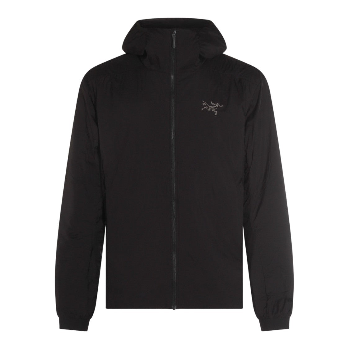 Arc'teryx Black Jacket With Fitted Hood And Zip Closure