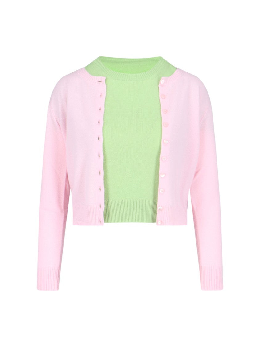 Canessa "Cashmere Twinset" Pink Cardigan