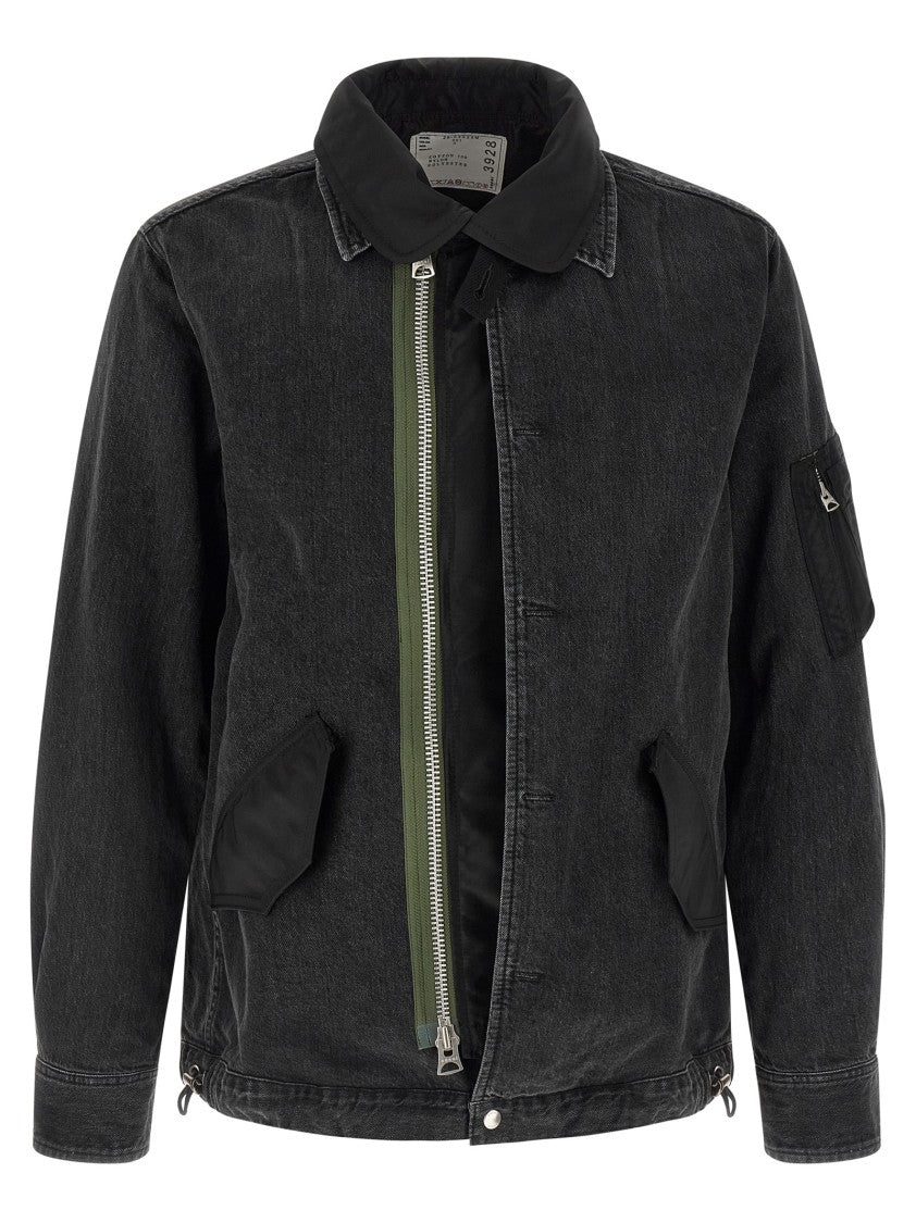 Sacai Nylon Insert Denim Jacket