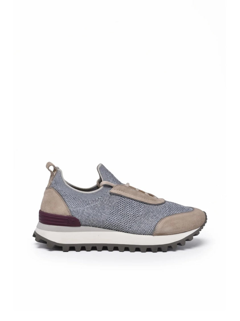 Eleventy Grey Suede Stretch Insert Sneakers