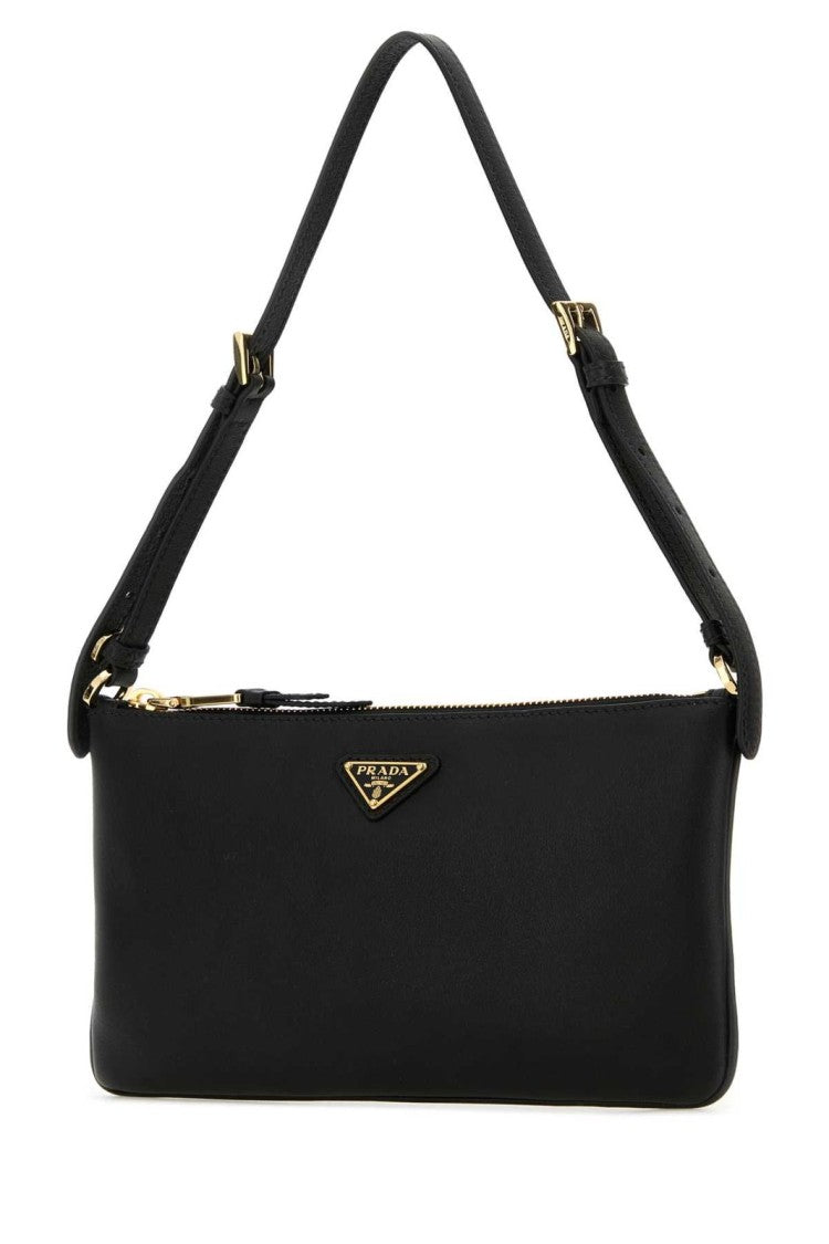 Prada Rectangular Black Calf Leather Crossbody Bag