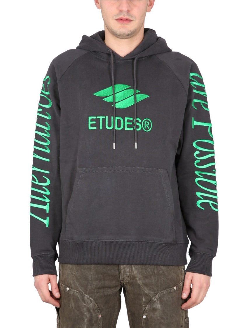 Études Grey Logo Embroidered Sweatshirt