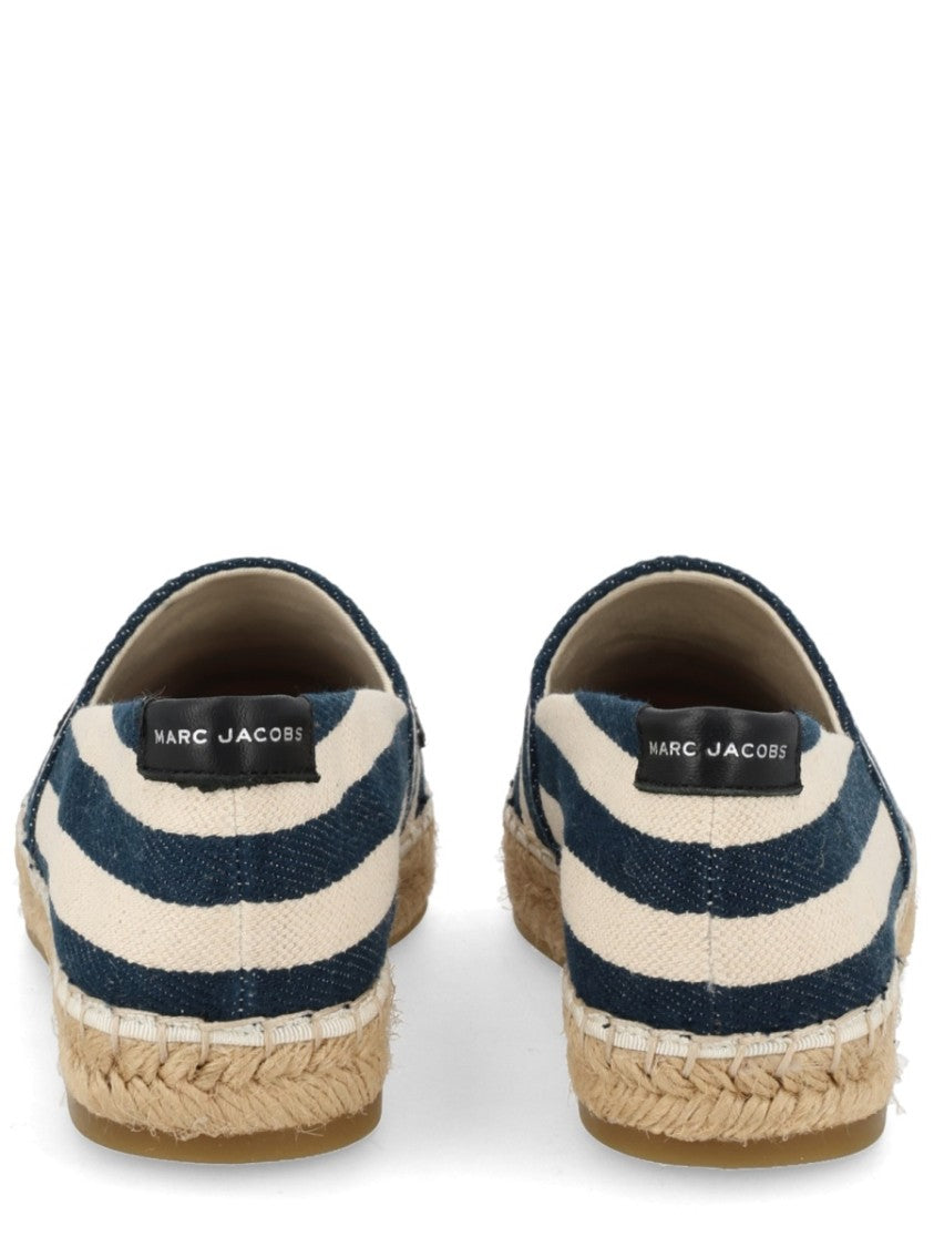 Marc Jacobs Navy Striped Canvas Jute Espadrilles