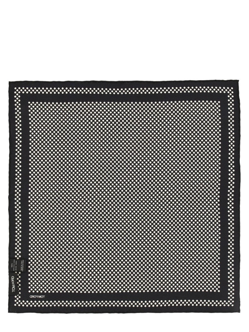 Tom Ford Signature Patterned Silk Scarf With Contrasting Border