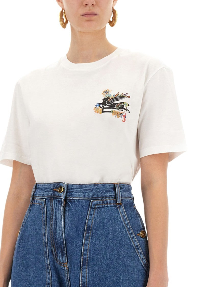 Etro Regular Fit T-Shirt With Pegasus Embroidery