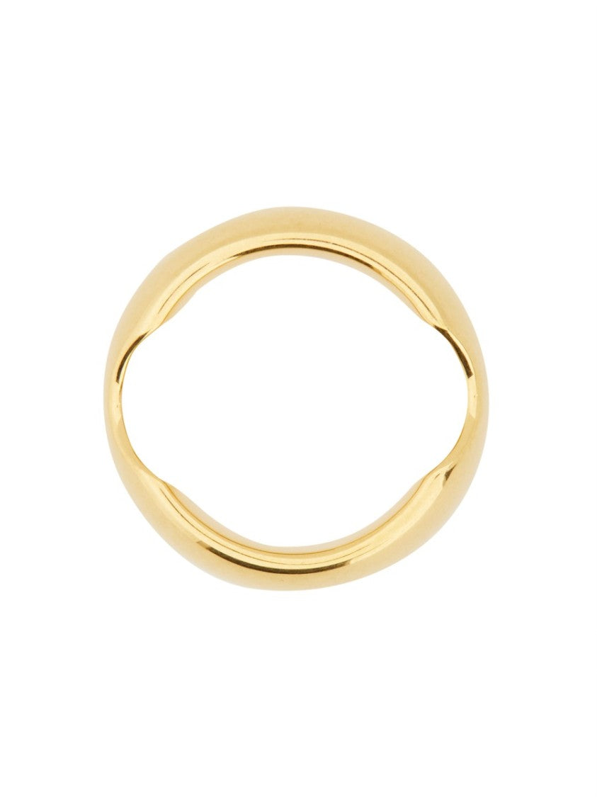Balenciaga Bold Brass Maxi Band Ring With Polished Finish