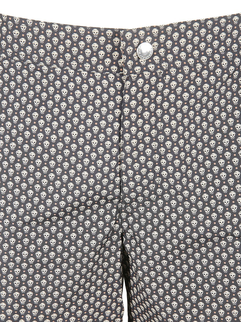 Alexander Mcqueen Monochrome Skull Pattern Shorts