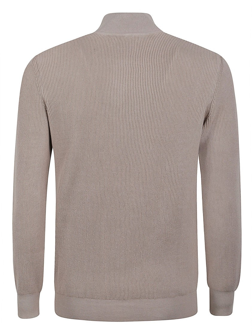 Ballantyne Ribbed Knit Sweater With High Collar