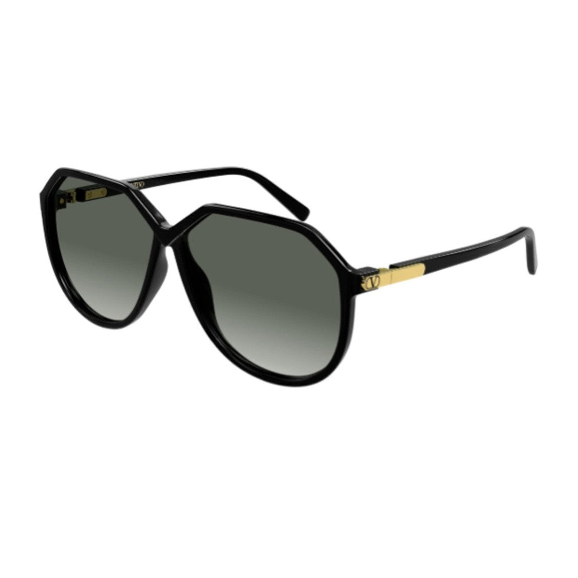 Valentino Grey Linea V Logo Bio-Injected Geometric Sunglasses