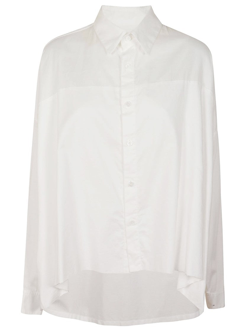 Yohji Yamamoto Oversized Double Front White Shirt With Classic Collar