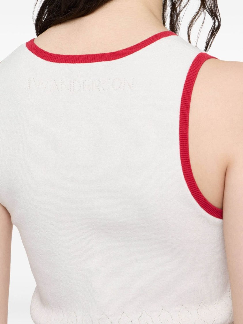 J. W. Anderson Fitted Sleeveless Knitted Vest With Contrasting Trim