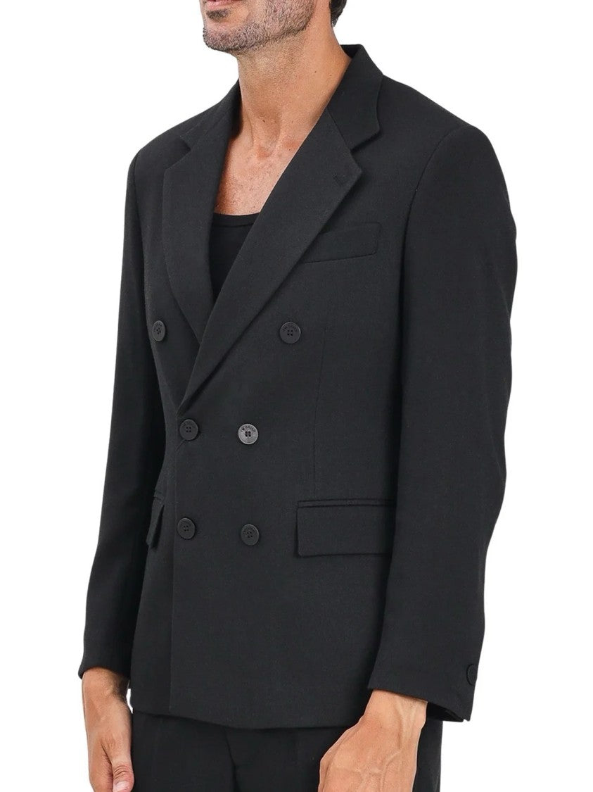 I M Brian Black Double-Breasted Jacket With Structured Silhouette And Wide Lapels