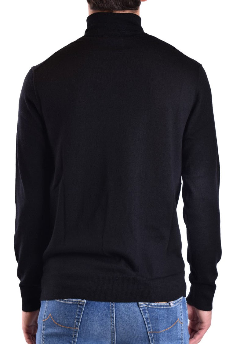 Polo Ralph Lauren Fitted Black Wool Turtleneck Sweater