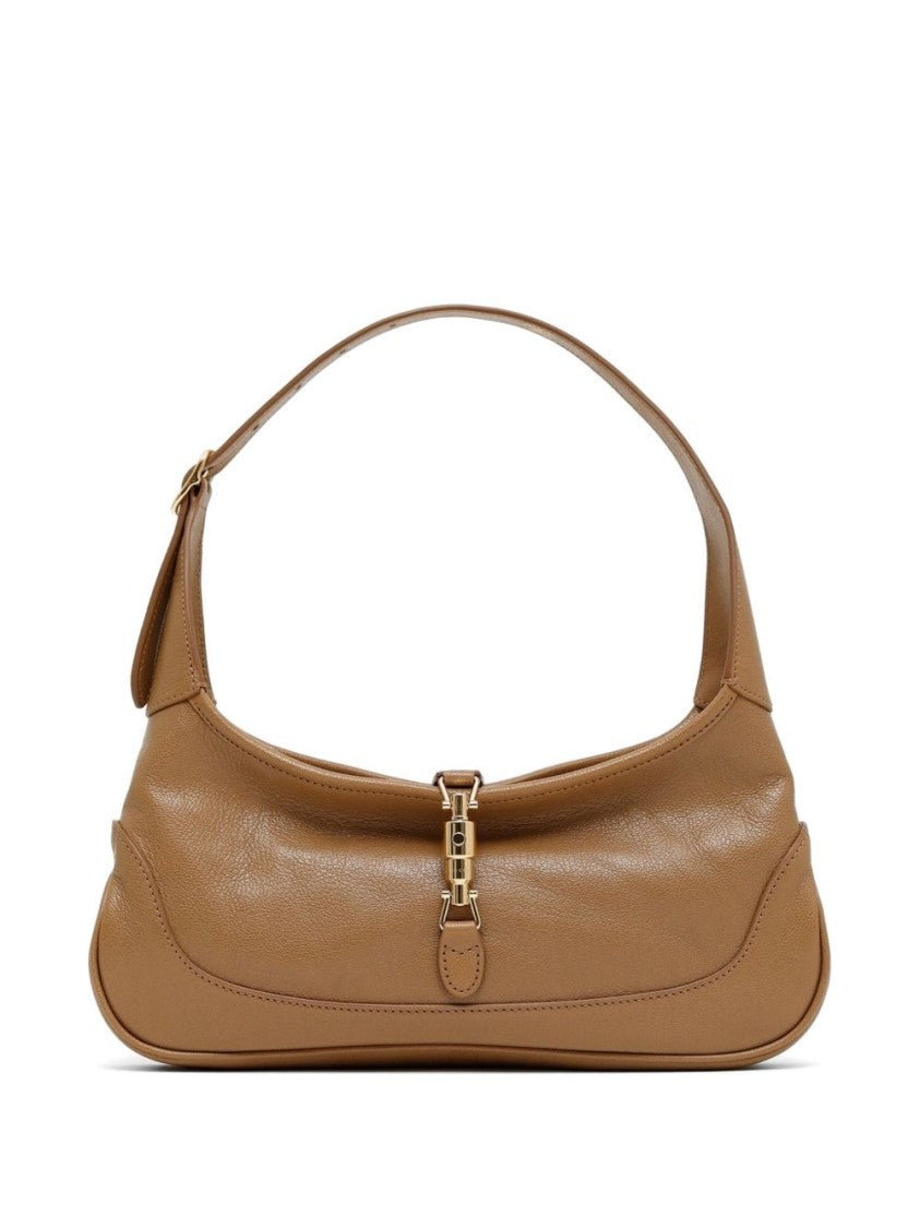 Gucci Brown Gold-Tone Clasp Rectangular Shoulder Bag