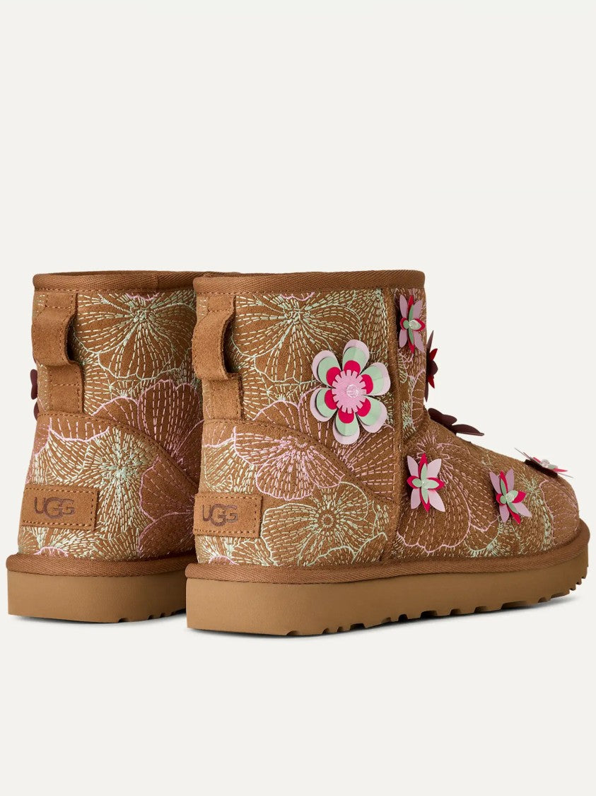 Ugg Brown Classic Mini Meadow Embroidered Boots