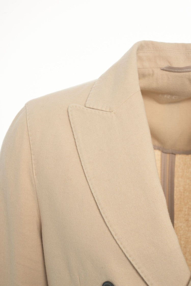 Circolo 1901 Beige Double-Breasted Blazer With Classic Lapel And Patch Pockets