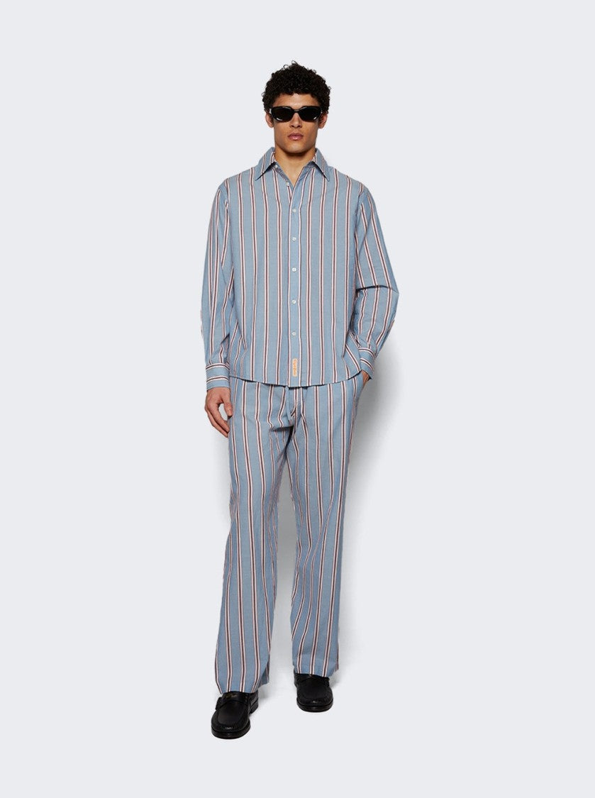 Bode Regatta Stripe Shirt Blue