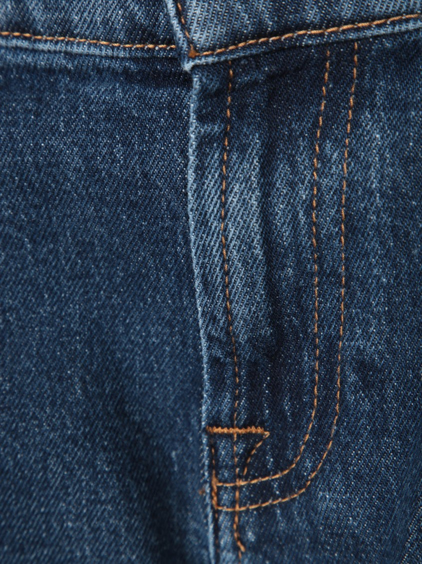 7 For All Mankind Flare Blue Jeans With Metallic Accents