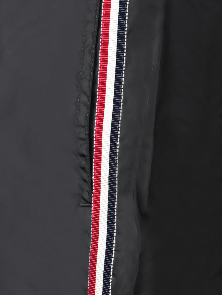 Moncler Black Shorts With Distinctive Side Stripe
