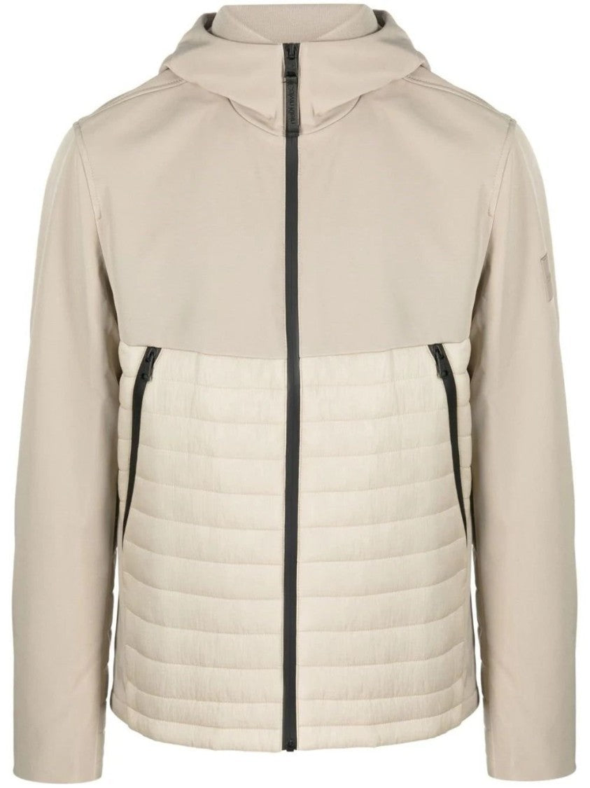 Calvin Klein Quilted Mix Media Jacket Hood