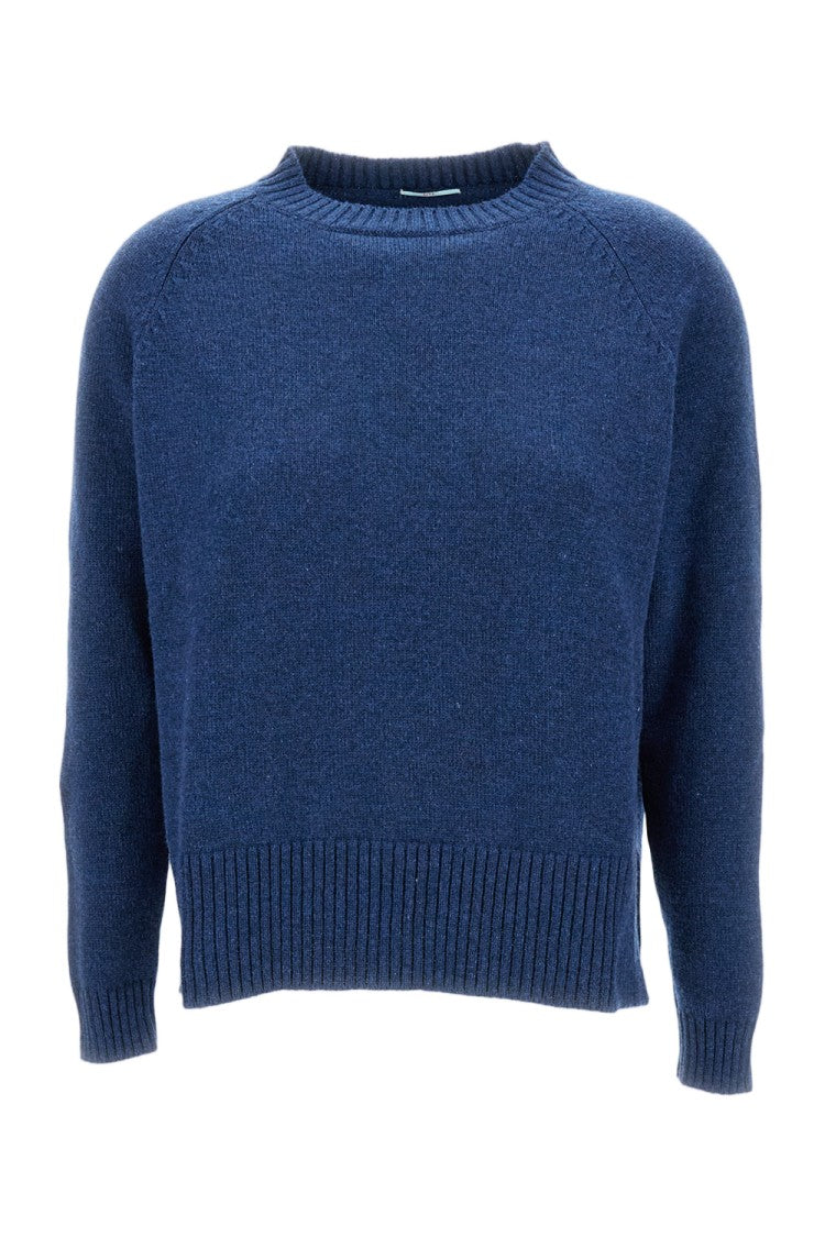 Live Ribbed Trim Crew Neck Cashmere Sweater