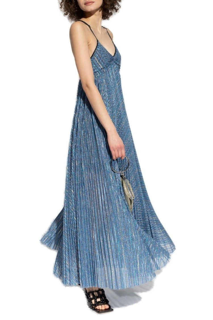 Forte Forte Lurex Pliss' Tulle Slip Dress