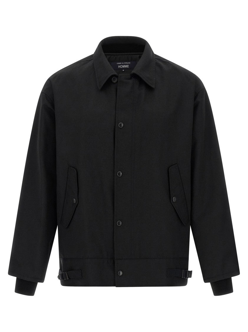 Comme Des Garçons Light Wool Blend Overshirt With Adjustable Hem And Snap Button Details