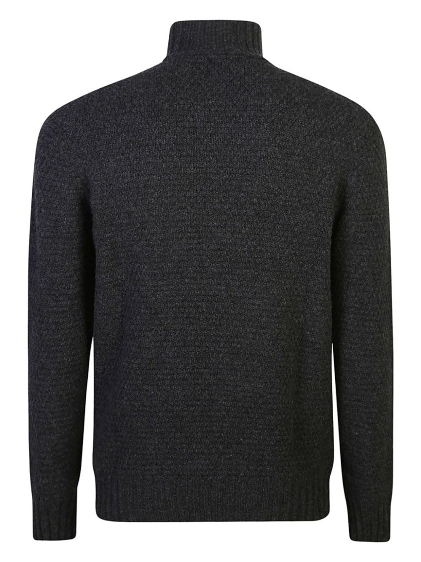 Drumohr Lambswool Cable Knit Sweater With High Neck